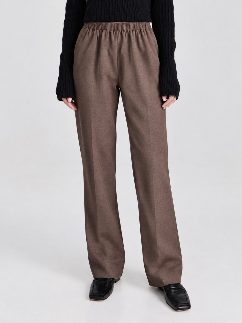 NWT Alfred Dunner Womens Pull On Pants Elastic Waist Size 16 Taupe Brown